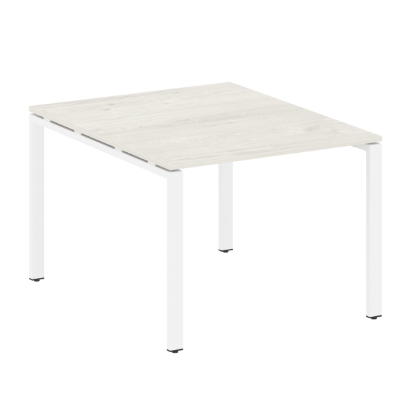 Переговорный стол 1 столешница Metal System Style БП.ПРГ-1.1 1000x1235x750 (Дуб Наварра/Белый металл)