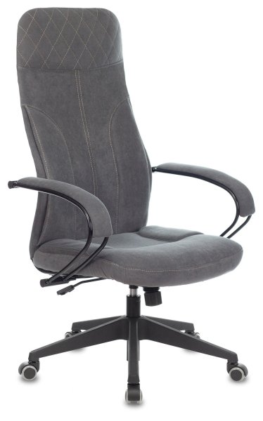 Кресло руководителя CH-608Fabric темно-серый Alfa 44 крестов. пластик