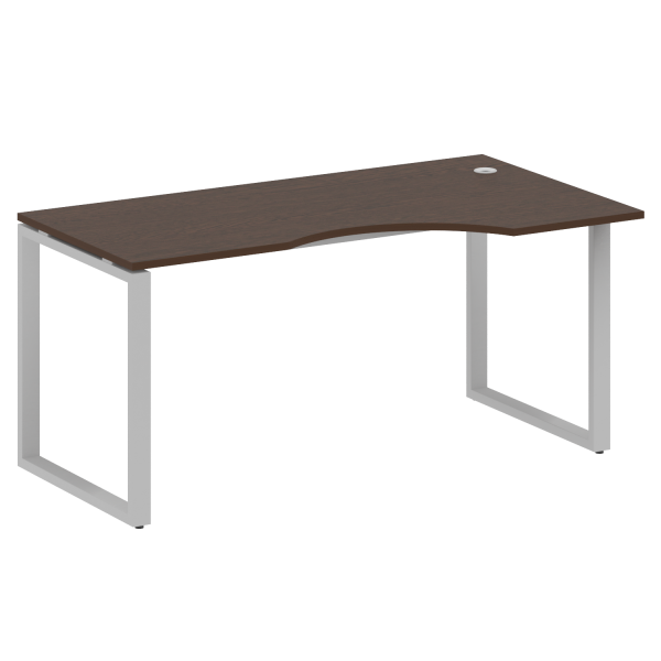 Стол криволинейный левый Metal System Style БО.СА-1 Пр 1600x900x750 (Венге Цаво/Серый металл)