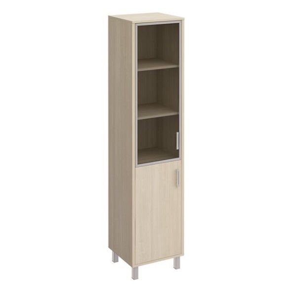 Шкаф для документов левый двери секло в раме + ДСП Борн B 431-813 480x450x2074 (Дуб шамони)
