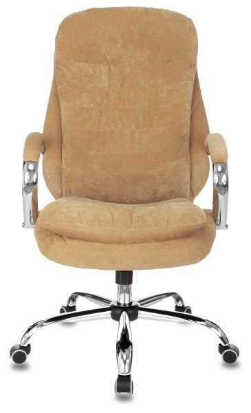 Кресло руководителя T-9950SL Fabric горчичный Velvet 73 крестов. металл хром (Горчичный)