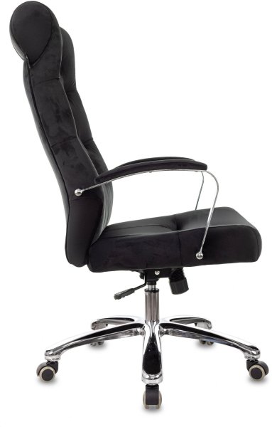Кресло руководителя T-9928SL Fabric черный Italia Black крестов. металл хром