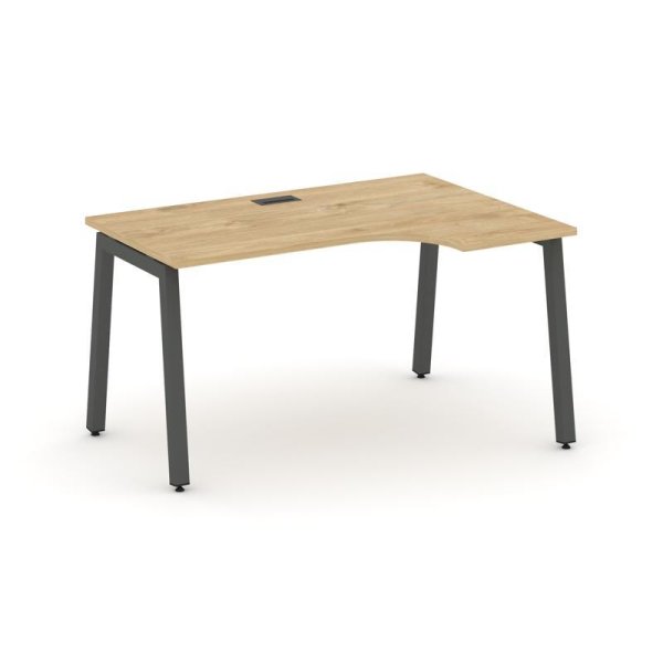 Стол рабочий эргономичный SN-5A.SPA-012(R) (1580х700/980х750) (Тиквуд Светлый/Металл Антрацит)