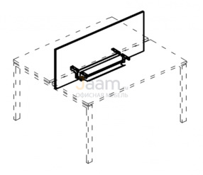 Мебель для персонала Экран настольный фронтальный для стола 100 с двумя кабель-каналами Б 845 БП