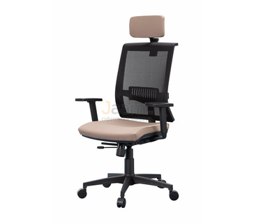 Кресло для персонала Плаза/П/П Ткань кат. 1 с подголов./база черный пластик