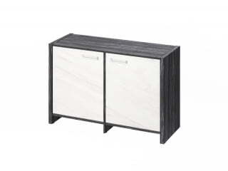 Тумба для документов Festus FI-12-02.G 1222x460x806 (Древесина Графит/Мрамор Леванто белый)