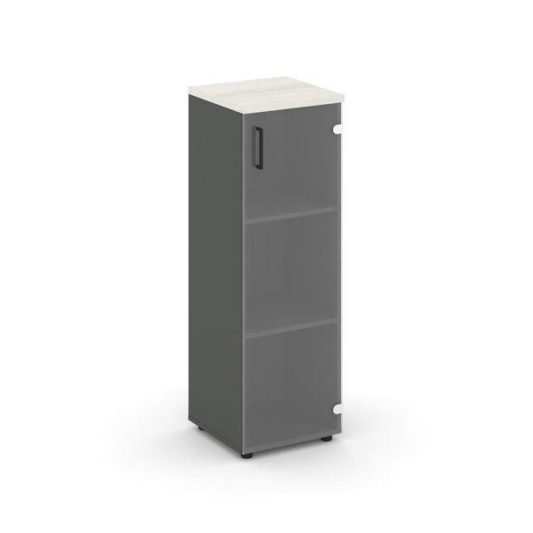 Шкаф средний узкий SN.STU-205(R) (400х400х1203) (Антрацит/Дуб Наварра/Прозрачный)